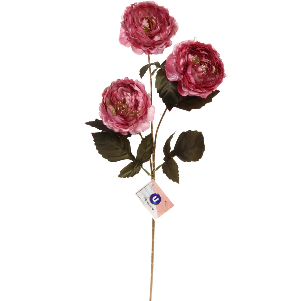 Искусственные цветы «FLOWERS GLAMOUR» 63см Пионы 3 цветка розовые