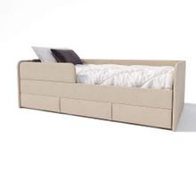 Кровать подростковая 180х90 см с бортиком и ящиком (капучино Беверли)