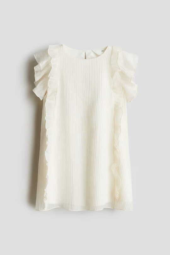 H&M Платье с оборками, белый