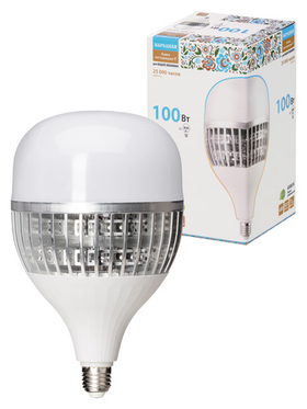 Лампа светодиодная (с радиатором) T-100 Вт-230 В-6500 К E27  (150x253 мм) НАРОДНАЯ TDM SQ0340-1588