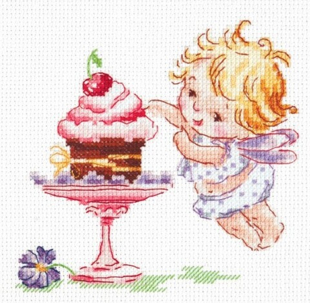 Набор для вышивания "Люблю сладенькое !", 13 x 12 см (Россия)