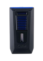 Зажигалка сигарная Colibri Slide (двойное пламя), черно-синяя