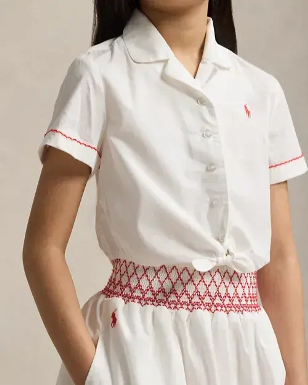 Комплект из топа и юбки midi из хлопкового поплина Ralph Lauren