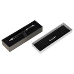 Ручка шариковая Luxor "Trident" синяя, 0,7мм, корпус черный/хром, поворотный механизм, футляр