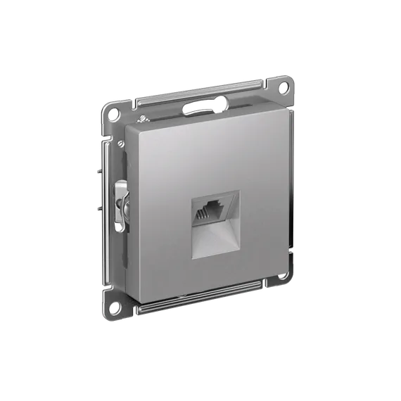 Розетка телефонная 1-м СП AtlasDesign RJ11 механизм алюм. SE ATN000381