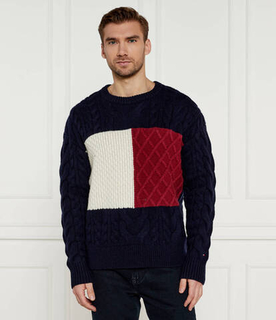Шерстяной свитер Tommy Hilfiger - темно-синий(MW0MW36546)