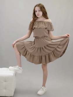 Юбка для девочки летняя с воланами ярусная