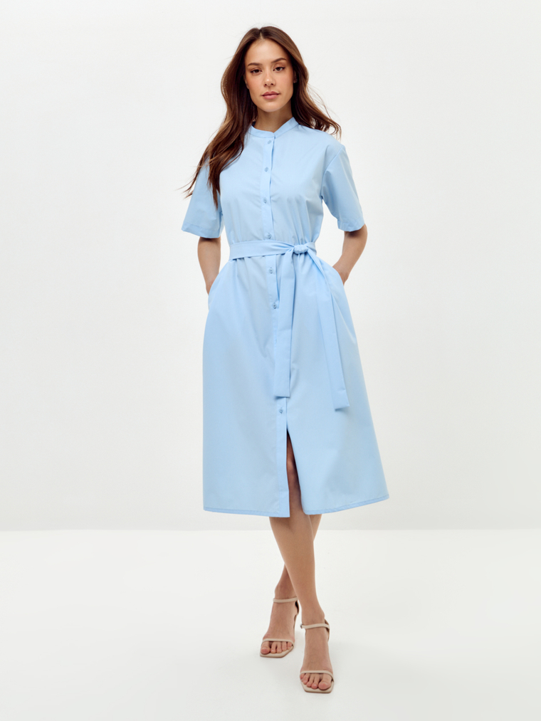 Платье-рубашка прямого силуэта