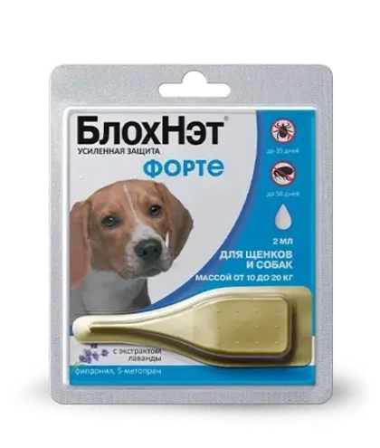 БЛОХНЭТ ФОРТЕ Капли от блох и клещей для собак массой 10-20 кг