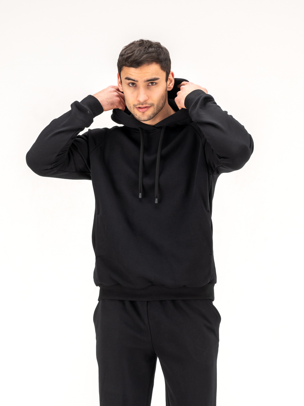 Костюм мужской спортивный(без начеса) черный