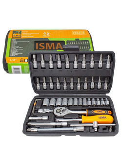 Набор инструментов 46пр.1/4''(6гр.)(4-14мм) ISMA ISMA-2462-5