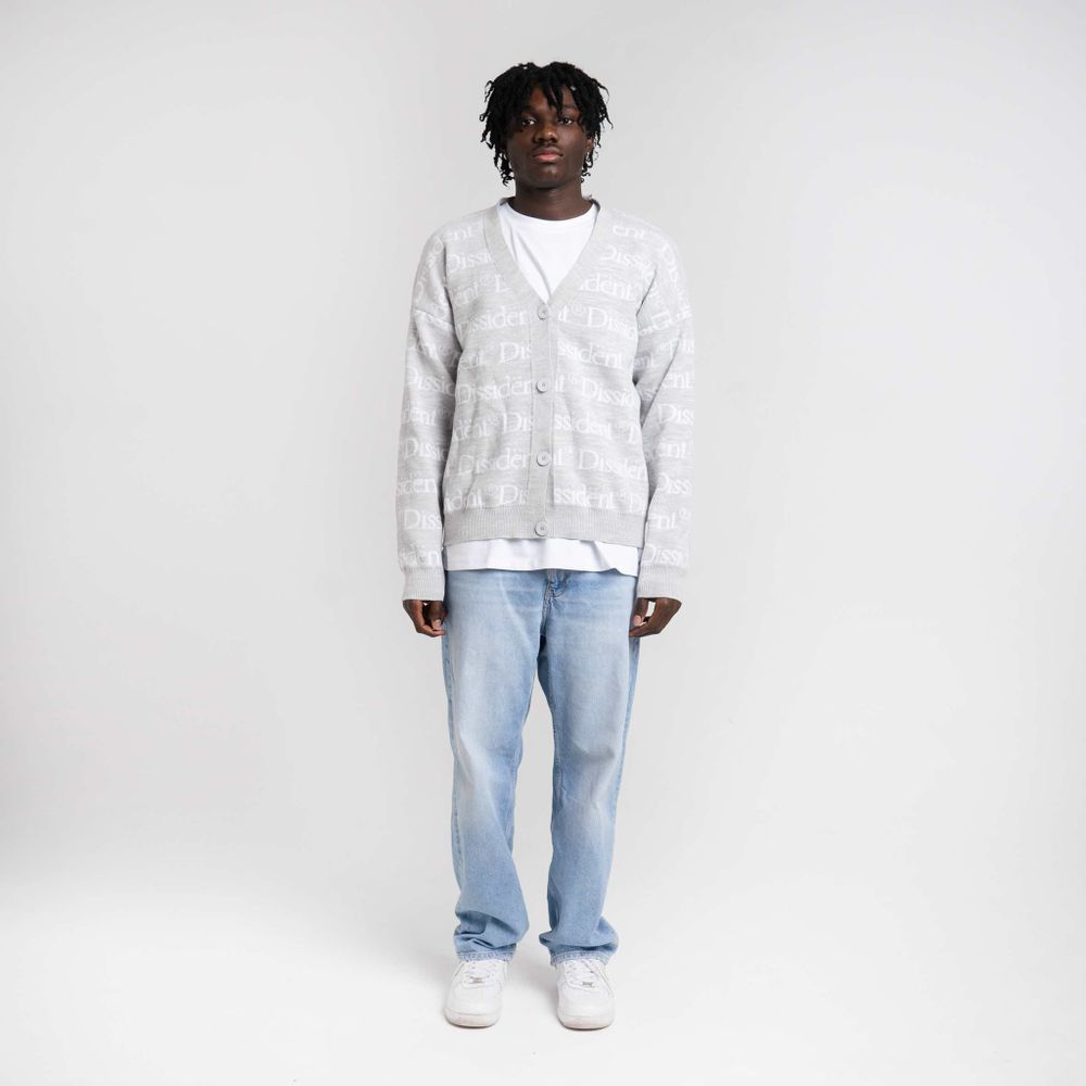 Кардиган Dissident Logo Pattern Серый