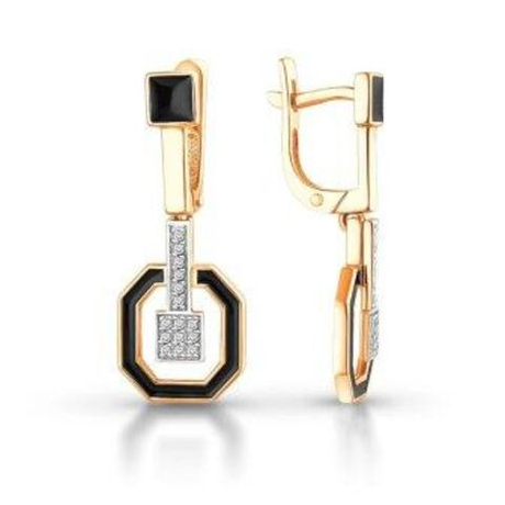 Серьги из золота с фианитами