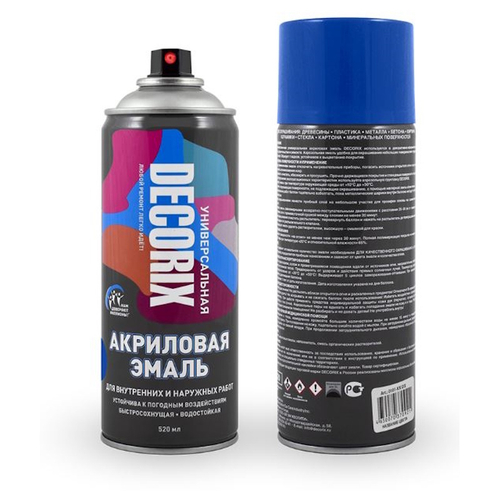 Эмаль аэроз. DECORIX акрил. синяя 520мл  0101-09 DX * АКЦИЯ