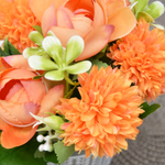 Цветы искусственные в кашпо, полистоун, PVC (оранжевый)