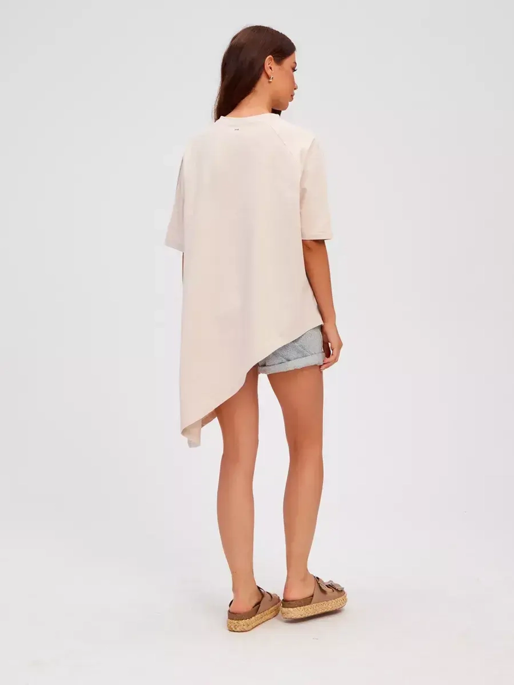 Туника оверсайз ассиметричная бежевый