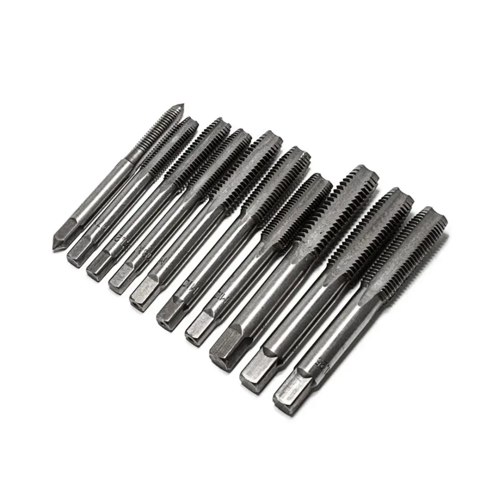 Набор метчиков метрический 10пр.(М6х1, М7х1, М8х1/1.25, М10х1/1.25/1.5, М12х1.25/1.5/1.75),в блистере RockForce##Rock FORCE RF-C010-1T