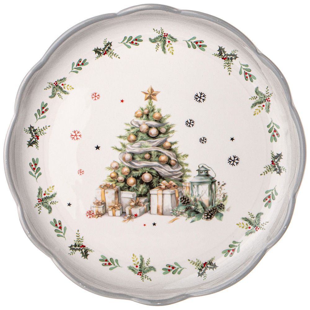 ТАРЕЛКА ОБЕДЕННАЯ AGNESS "С НОВЫМ ГОДОМ!" 24,5*2,5 СМ (КОР=16ШТ.)