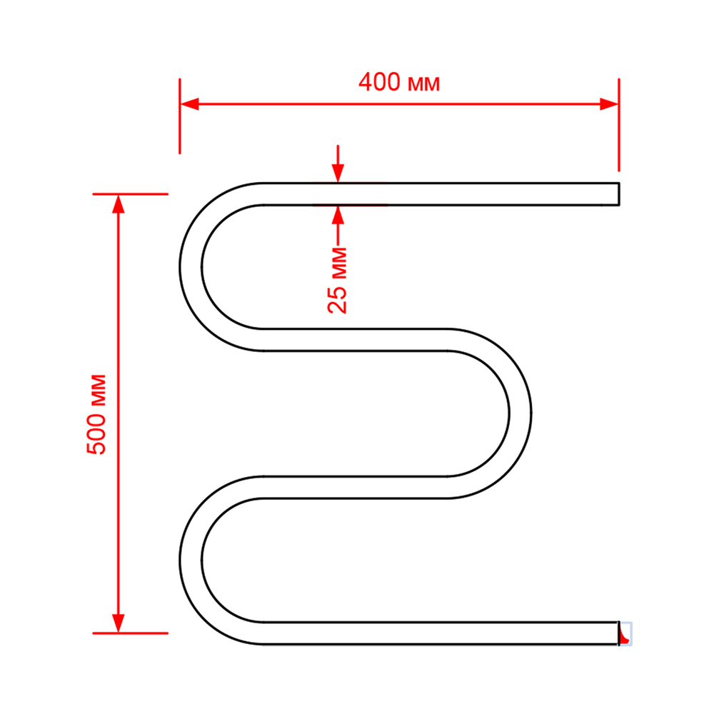 Полотенцесушитель MIXLINE SIMPLE M 50x40 (кнопочный выкл, 123 Вт) ХРОМ