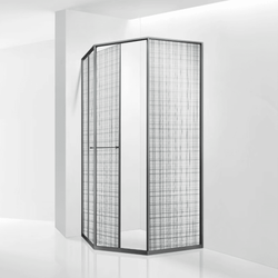 Душевой уголок RGW SV-82Gr "L" (Черная вуаль, 900x900)
