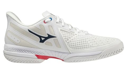 Мужские кроссовки теннисные Mizuno Wave Exceed Tour 5 AC - undyed white/spellbound/pace blue