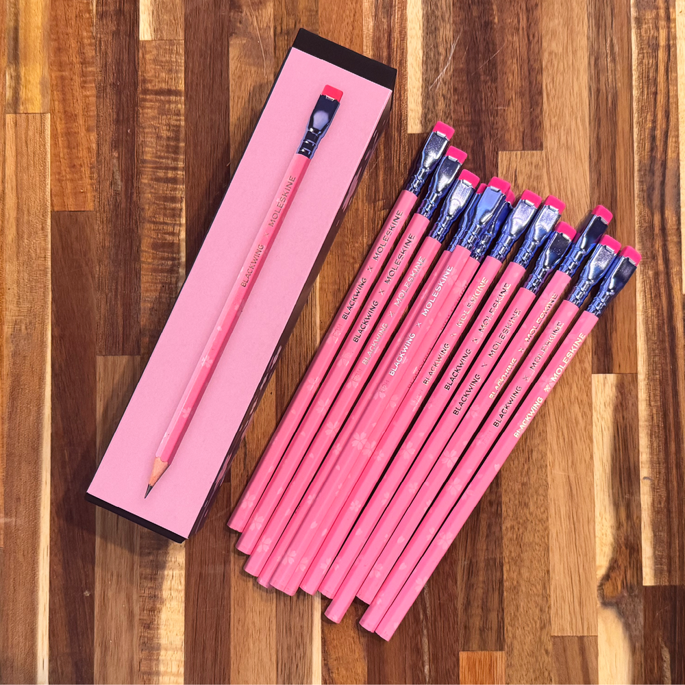 Набор карандашей FIRM Blackwing x Moleskine LE SAKURA (EWBKWSU01F12SET) розовые, 12 шт. в футляре