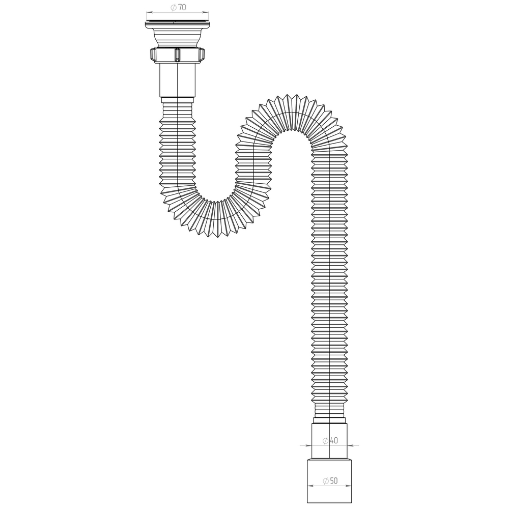 Гофросифон 1 1/2"*40/50 удлиненный F113-АК САНДЕСАНТ (1200мм)