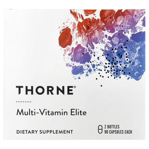 Thorne, Multi-Vitamin Elite, мультивитамины для приема утром и вечером, 2 флакона, по 90 капсул