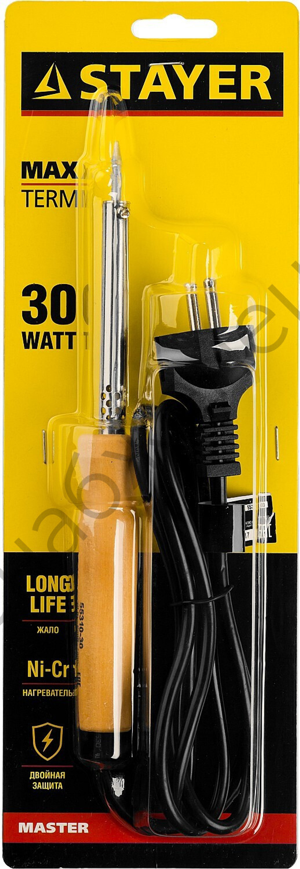 STAYER MAXTerm 30Вт конус, Электропаяльник с деревянной рукояткой (55310-30)