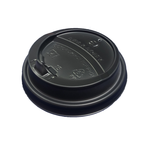 Крышка для стакана 250 мл с питейником черная 50шт 40/2000 УЮ