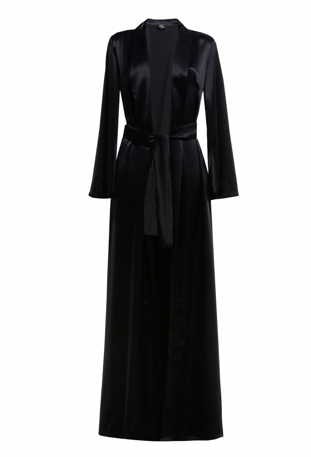 Платье-халат без застежки черное 23-02-24 SS