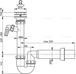 Сифон для мойки AlcaPlast A810-DN50