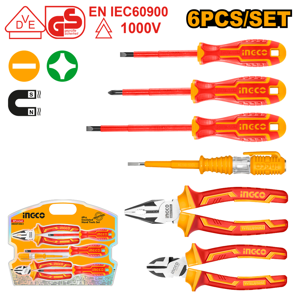 Набор диэлектрического инструмента INGCO HKIST3061 INDUSTRIAL 6 шт.