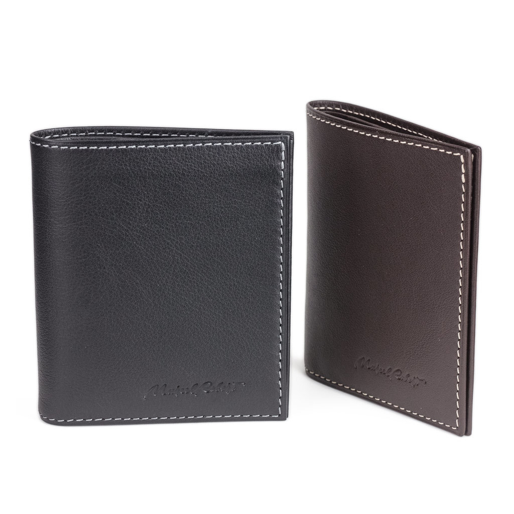 Портмоне мужское Carre из кожи теленка, черного цвета