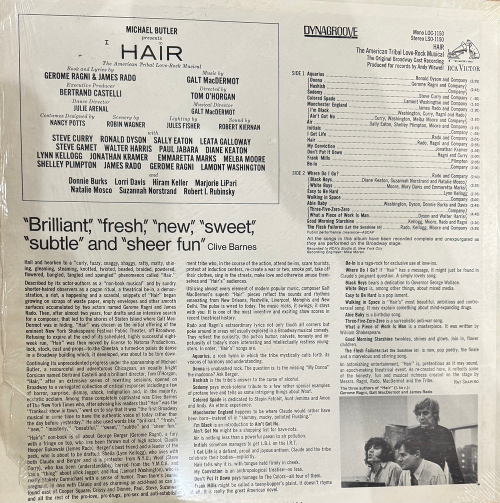 Виниловая пластинка Hair - The American Tribal Love-Rock Musical LP