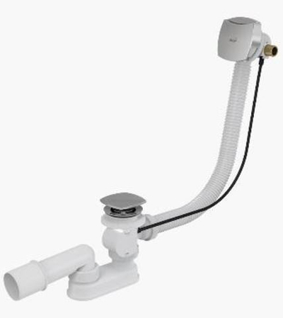 Сифон A564CRM2 для ванны с напуском воды через перелив пластик/металл