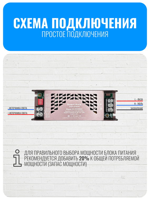 Блок питания Smart Aura для светодиодной ленты