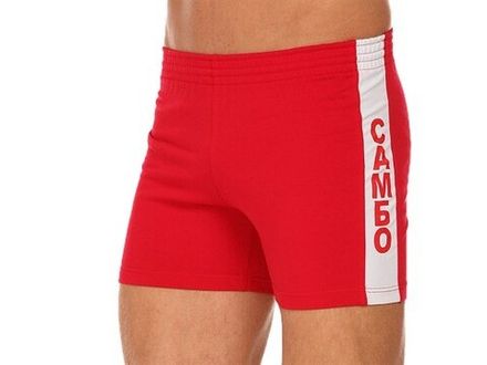 Шорты для самбо. Цвет красный. Размер 34. #03407