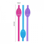 Коктейльные трубочки в виде вагины розовый/фиолетовый/бирюзовый (9 шт.)