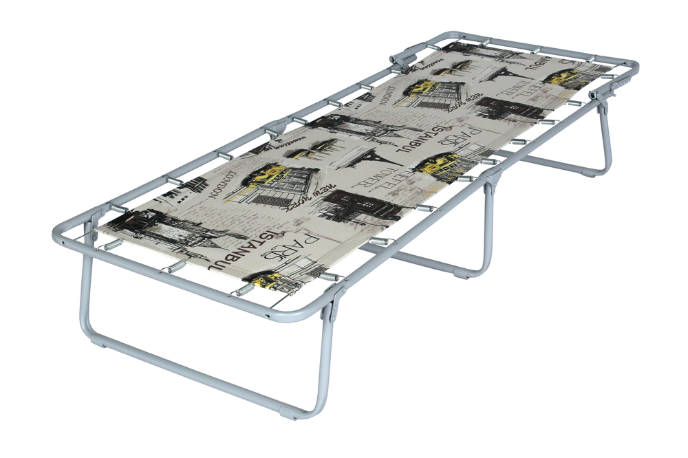 Кровать раскладная Юниор жесткая арт.С89/89 (цвет ткани бежевый рис.город (4 шт. в уп.)