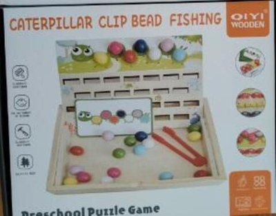 Развивающая игрушка деревянная Шарики + рыбалка, коробка C-41669