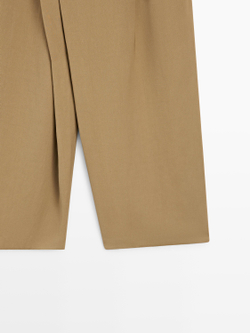 Massimo Dutti Брюки-парео из струящейся ткани, бежевый