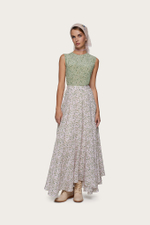 ТОП ИЗ ЗЕЛЕНОГО ШЕЛКА С АВТОРСКИМ ПРИНТОМ