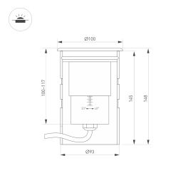 Светильник ART-GROUND-ZOOM-R100-15W Warm3000 (SL, 20-40 deg, 24V) (Arlight, IP67 Металл, 3 года) 038172