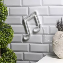 Неоновая вывеска Ноты 19×21 см., батарейки ААх3, USB, розовый, Luazon Lighting (7989806)