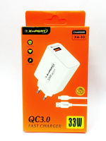 Зарядное уст-во USB +кабель iOS XTechPert XA-33(QC3.0/33W)