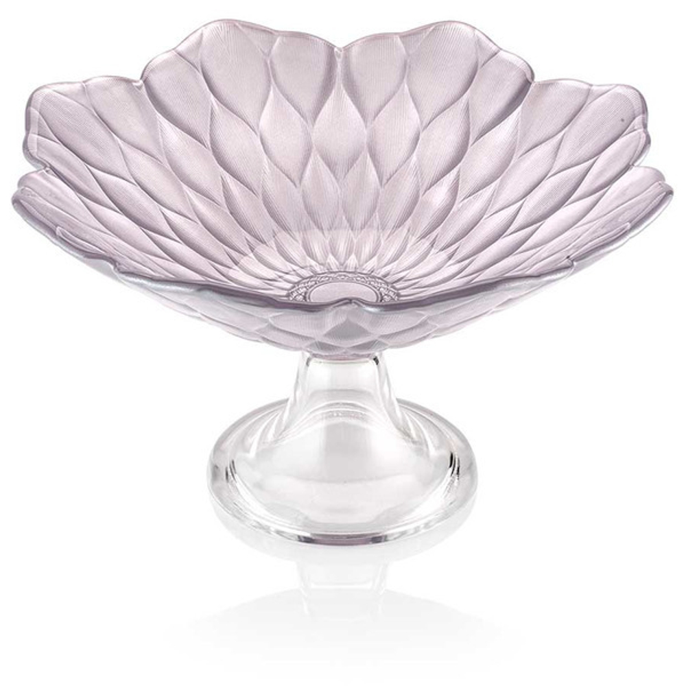 Блюдо на ножке IVV Лотос 25см розово-бежевое