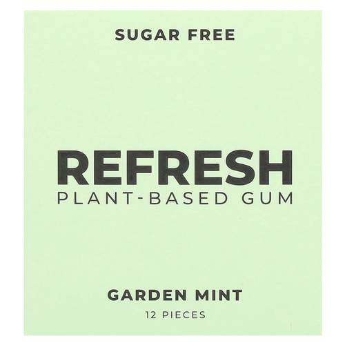 Refresh Gum, растительная жевательная резинка, садовая мята, 12 шт.