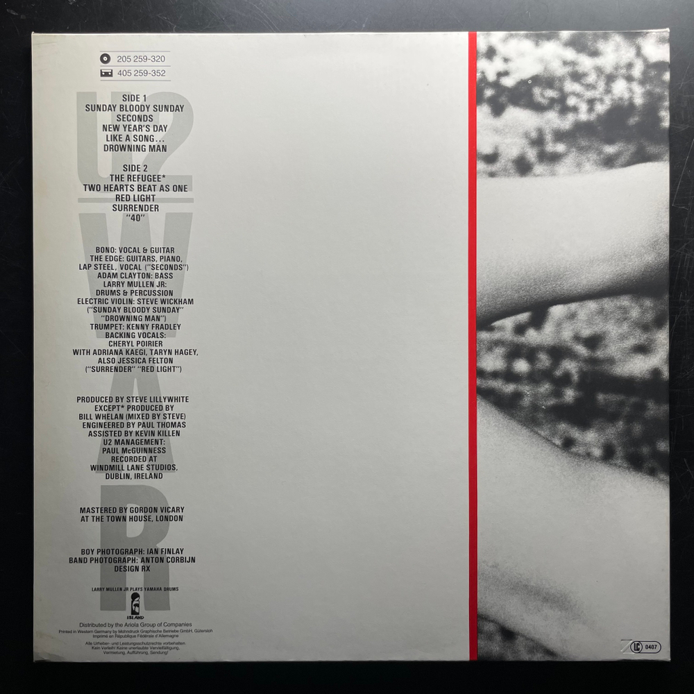 U2 ‎– War (Европа 1985г.)