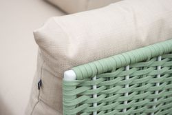 "Фиджи" лаунж-зона 5-местная плетеная из роупа (веревки), каркас алюминиевый светло-серый, роуп зеленый (4204)